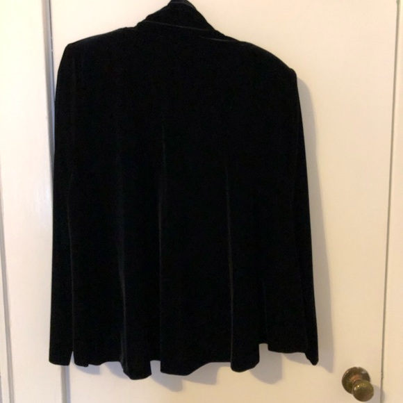 Alex Evenings black velvet jacket size L - Picture 2 of 4